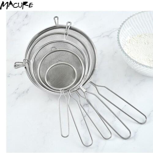 Food Grade High Quality Stainless Steel Flour Mesh Strainer Set Cooking Tools For Kitchen