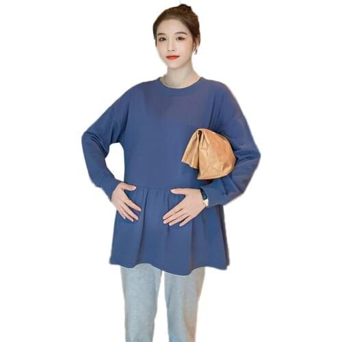 Pregnancy Sets Pregnant Clothes Spring Autumn Suit Loose Sweater Maternity Sets Two-Piece Set Long Sleeve Top and Pants 3 Colors