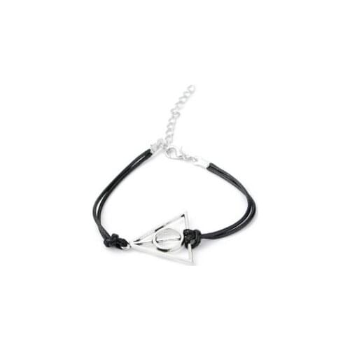 ZRM 20pcs/lot Wholesale Fashion Jewelry Antique Charm Potter Deathly Hallows Leather Cord Bracelet For Men And Women