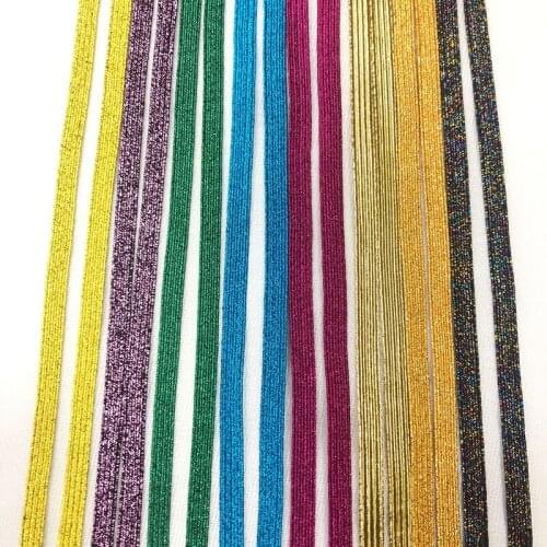 1 Roll 3mm 6mm Glitter Elastic Band Colorful Stretch Rubber Ribbon Garment Sewing Accessories 200 Yards/144 Yards 30 Colors