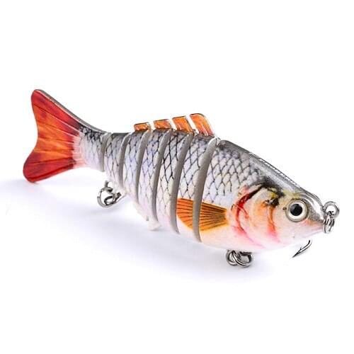 1 PCS YUZI Fishing Wobblers Swim Bait Fishing Bait 6-7 Sections Fishing Lure 11cm/15.5g 6# Good Quality Hook Fishing Tackle