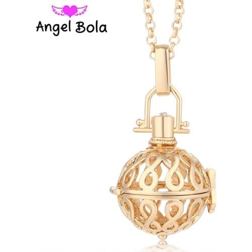10pcs/Wholesale Necklace Angel Bola New Design Perfume Engelsrufer Sound Pendant 20.5mm Cage Copper Ball Jewelry L002