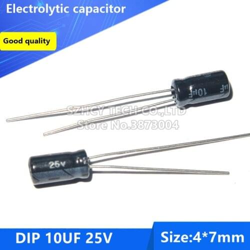 100pcs DIP 10UF 25V 4*7 Electrolytic capacitor