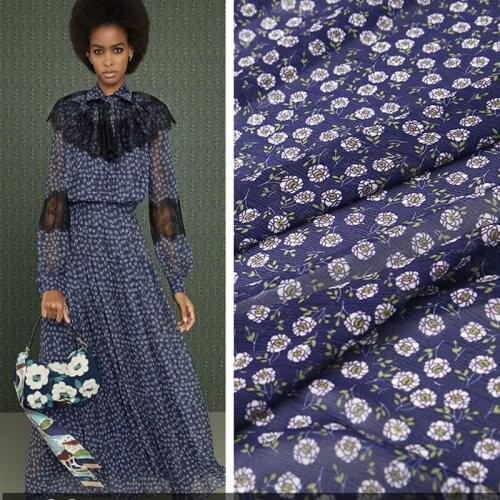 145cm*100cm designer fabric Spring and summer brand small flower digital printing dress fabric sewing skirt pants shirt custom