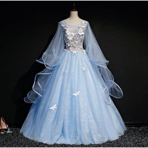 2021 Quinceanera Dresses Colorful Prom Dresses Long Puff Sleeves Party Dresses Long Prom Gowns Formal Dress