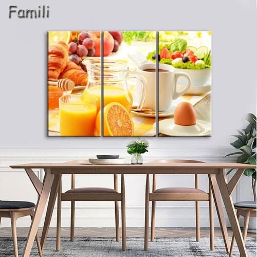 3pcs Fruit And Cup Of Modern Canvas Print Painting Wall Art Picture For Kitchen Room Decoration Artwork Unframed,wall art canvas