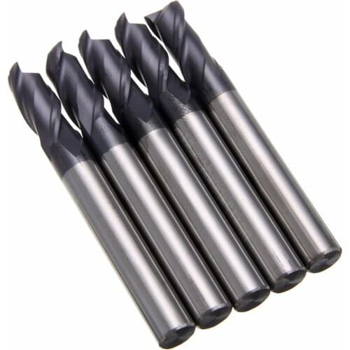 5pcs 2 Flute Slot End Mill 6mm Diameter Solid Carbide Tungsten Coating CNC Milling Cutter Set