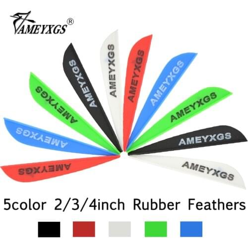 50pcs Archery 2/3/4" Arrow Feathers Rubber Feather Drop-shape Fletches For Compound/Recurve Bow Hunting Shooting Accessories
