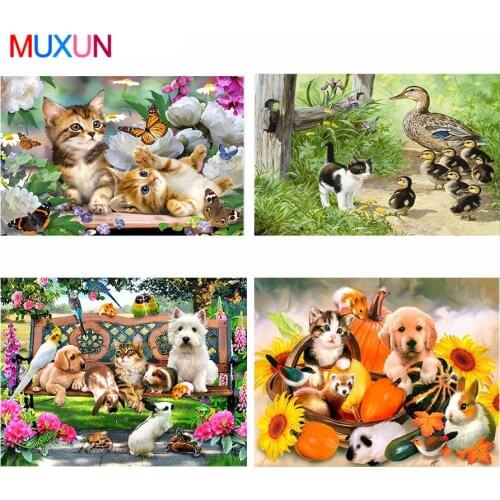 Muxun 5D Diy Diamond Painting Animals Picture Of Rhinestones Diamond Embroidery Full Display Cat Diamond Mosaic Home Decor Jq293