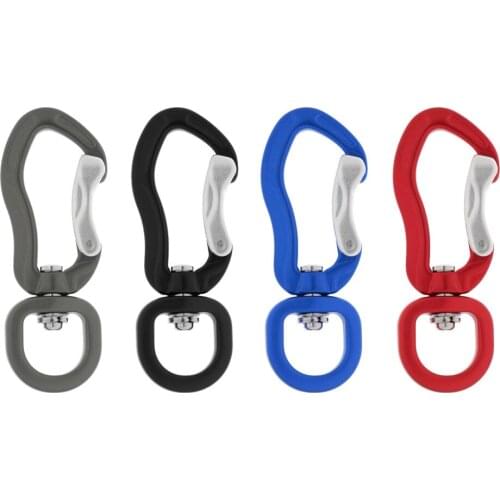 Aluminum Swivel Snap Lock Eye Carabiner For Climbing Mountaineering - Black Outdoor Climbing Camping Hiking Accessories