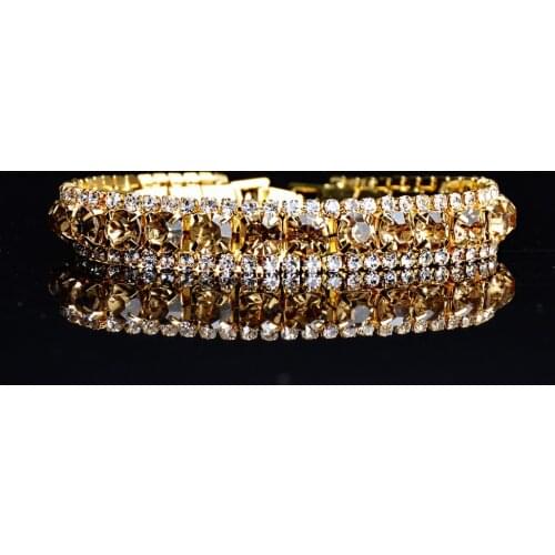 Luxury Gold Cuff Bracelets&Bangles Top Brand CZ Full Crystal Rhinestone Buckle Love Charm Bracelet For Women Jewelry