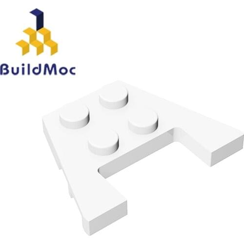 BuildMOC 90194 Wedge Plate With Wedge Notch For Building Blocks Parts DIY LOGO Educational Creative