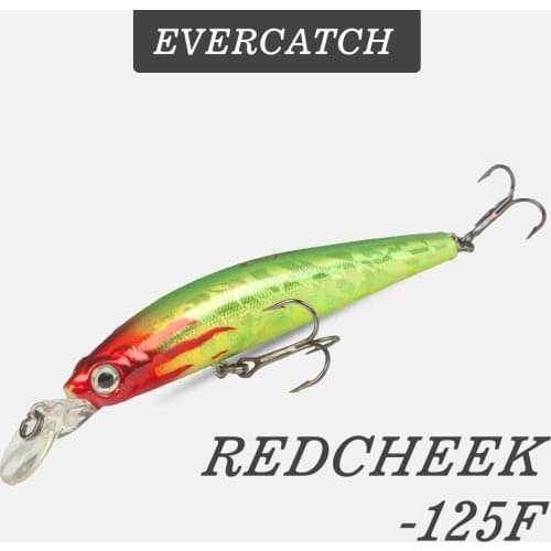 Evercatch redcheek 15g/125mm medium diving jerkbait floating minnow chatter bait rattling wobblers fishing lure for bass pike