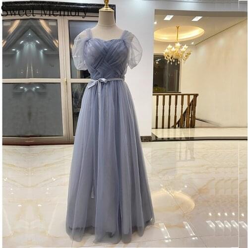 J154 Summer Robes Bride Guest Bridesmaid Dresses 2021 Wedding Sweet Memory Women Long Tulle Gradution Vestidos With Elastic Back