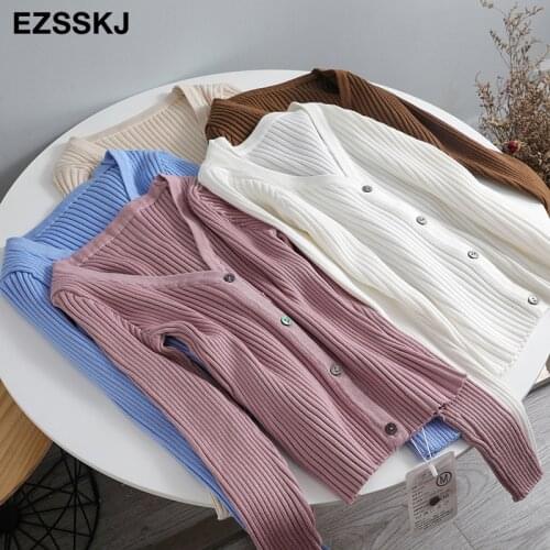 Sexy buttons knitted sweater cardigan women Slim ribbed winter autumn sweaters female Fashion plus size knitwear 2020