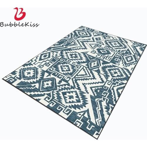 Bubble Kiss Carpet Ethnic Style Blue White Art Abstract Pattern Carpets Modern Living Room Coffee Tables Decoration Area Rugs