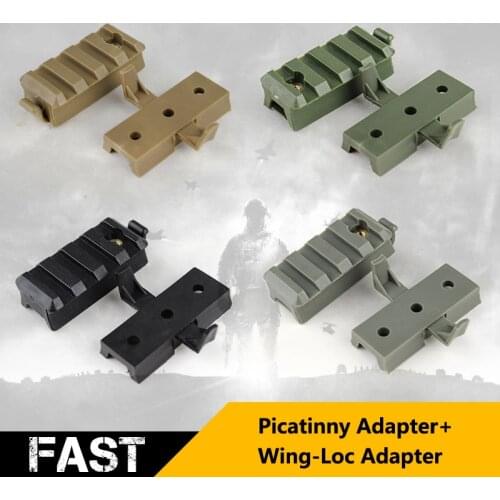 Fast Helmet Side Rail Wing-Loc Picatinny Flashlight Mount Adapter Base Outdoor Hunting Shooting Paintball Helmet Accessory