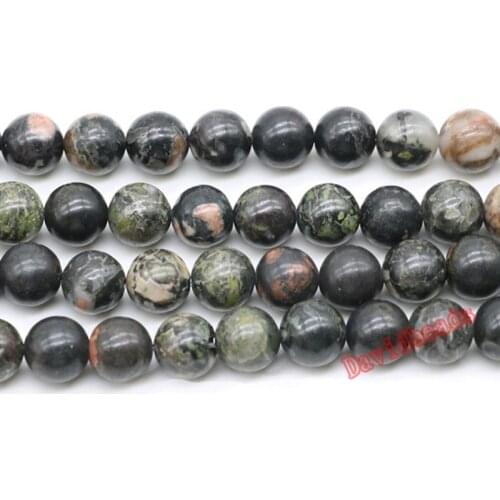 Natural Stone Plum Blossom Jadee Round Loose Beads For Jewelry Making DIY Bracelet Necklace Material 6/8/10 /12 MM Strand 15