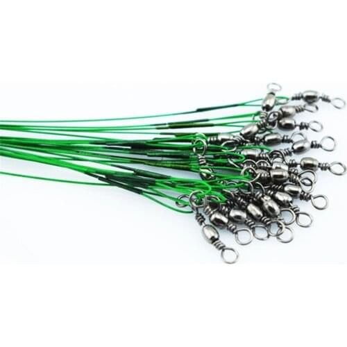 Cheaper New Arrival 60 PCS/Lot Fishing Trace Lure Leader Wire Spinner Fish Swivel Interlock Snap 15 25 30cm