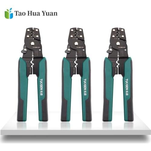 Tao Hua Yuan Crimping Tool Crimping Plier Wire Stripper Cutter Crimper WireTool 10-22AWG Quadrilateral Tube Bootlace Terminal AA