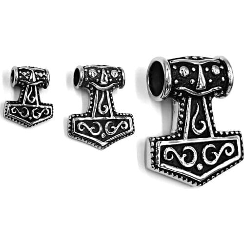 Wholesale Norse Viking Myth Thor Hammer Pendant Stainless Steel Jewelry Classic Celtic Knot Motor Biker Mens Pendant SWP0044A
