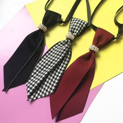 Original Handmade Bow Tie Fashion British Korean Mens Shirt Pearl Rhinestone College Style Female Small Bowtie Necktie