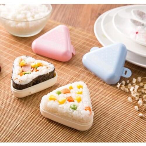Plastic Sushi Maker Japanese Cuisine DIY Mini Kitchen Cooking Tools Sushi Rice Mold Triangular Onigiri Mold Sushi Nori 3 Pcs/Set
