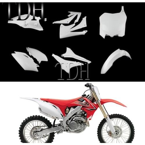 For Honda CRF250R 10-13 CRF450R 09-12 Dirt Bike Motocross Plastic Fairing Kit Front Number Plate Mudguard Side Panel Frame Cover