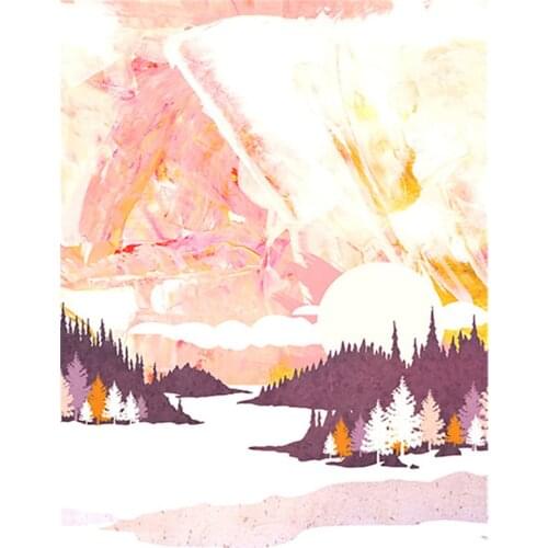 Landscape Mountain Pre-Printed 11CT Cross Stitch Complete Kit DIY Embroidery DMC Threads Knitting Painting Sewing Stamped