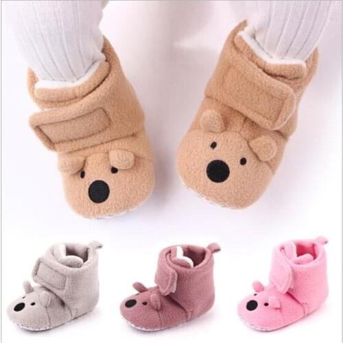 Lovely Cartoon Baby First Walkers Warm Snow Boots Infants Plush Shoes Winter Crib Shoes Toddler Soft Soled Boys Girls Shoes
