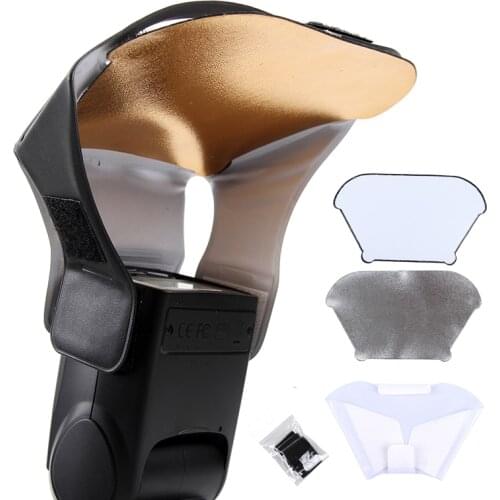 Universal Speedlight Flash Diffuser/Softbox Honeycomb Grid&Tri-Color Reflecto for Canon Nikon Sony Godox YongNuo Flash