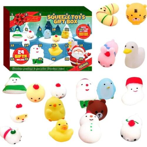 2021 Christmas Advent Calendar Countdown High-quality Vinyl Material 24PCS Squeeze Toys New Year Decor For Adult Kids Gift HOT