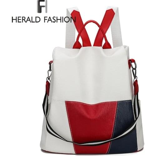 Women Anti-theft Backpack Multifunction Vintage Leather Backpack For Female Large Capacity Bookbag Laptop Travel Bag School Bag