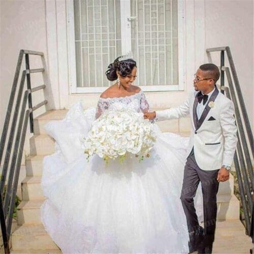 New Vestido De Noiva Lace African Mermaid Wedding Dress 2020 Customized Plus Size Custom Made Bridal Wedding Gowns