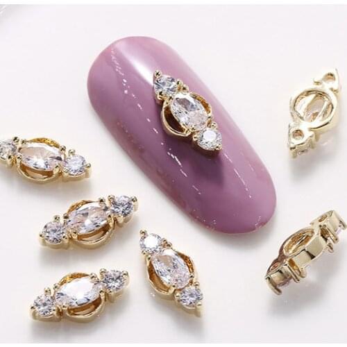 10pcs/lot 3D Alloy Nail Art Zircon Metal Rhinestones Manicure Nails Accessories Professional Supplies Decorations Charms Y47-7