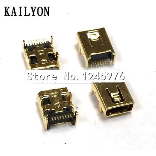 100pcs USB MINI8P mother block 4 feet, all inserted pure gold shell connector