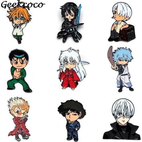 20pcs/lot J1838 Geekcoco Cartoon Metal Brooch Pin Jeans Shirt Handbag Badges on Backpack Anime Pins