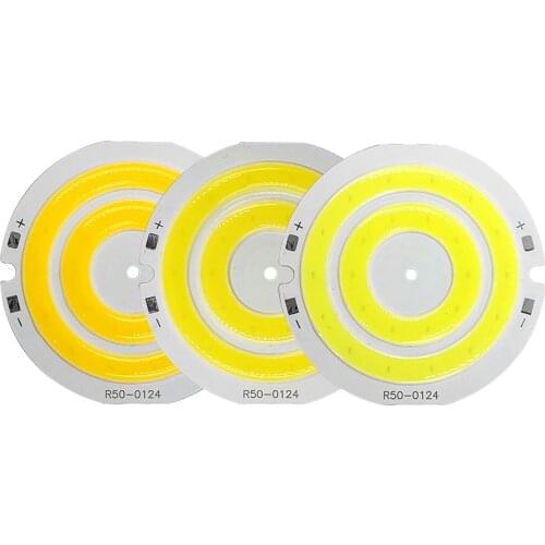 50pcs Wholesale 50mm 3V Round Double Ring COB LED Lamp 3.7V 5W LED Chip for DIY Worklights House Lighting Red Blue White Colour