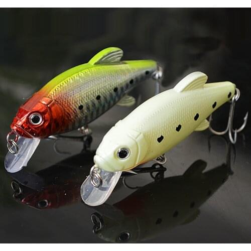 7.5cm 12g VIBRA Fishing Lures VIB Minnow Crank Luminous Bass Hard baits wobblers night fishing pesca