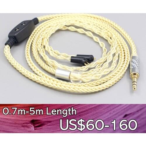 LN007628 8 Core Gold Plated + Palladium Silver OCC Alloy Cable For Etymotic ER4B ER4PT ER4S ER6I ER4 2pin Earphone 0-100ohm