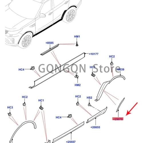CAR is suitable for discovering the front part of 5 rear wheel eyebrows 2017-2021lan dro ve rdi sco ver y4 trim front door anti
