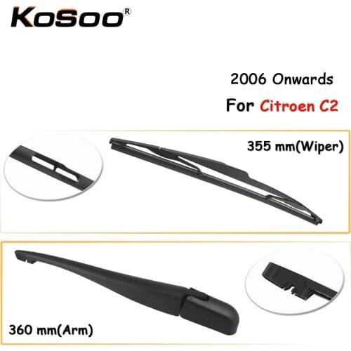 KOSOO Auto Rear Car Wiper Blade For Citroen C2,355mm 2006 Onwards Rear Window Windshield Wiper Blades Arm,Car Accessories