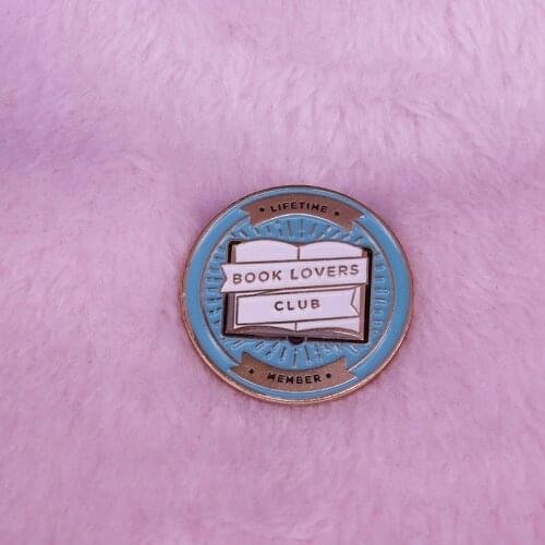 Book lovers member club lapel brooch cute funny bookworm literature decor