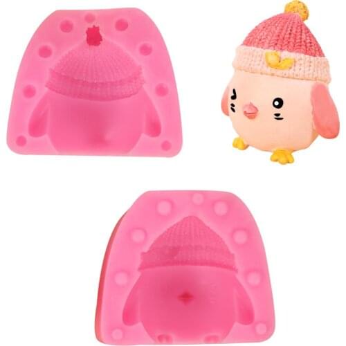 Chick in Hat Silicone Resin Mold 3D Cute Chicken Shape Cake Decorating Tools Fondant Chocolate DIY Sugarcraft Baking Mould