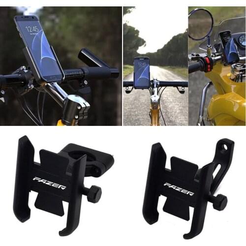 For Yamaha FAZER Fazer With Logo Motorcycle GPS Mobile Phone Holder Moto CNC Aluminum Stand Bracket Accessories High Quality