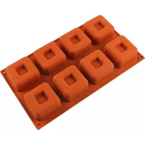 Hohle quadratische Silicon-Kuchenform mit 8 Abschnitten