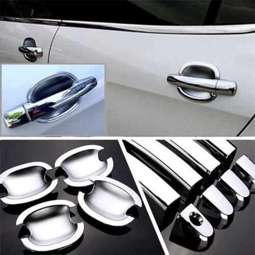 Non-Rusty Chrome Door Handle Bowl Cover Cup Overlay Trim For Peugeot 308