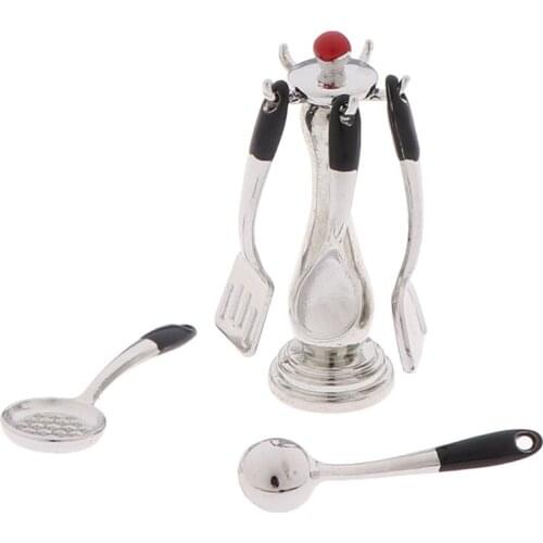6pcs/Set Miniature Mini Cookware Tools Holder Miniatures 1:12 Kitchen Dollhouse DIY Dollhouse Accessories Kit