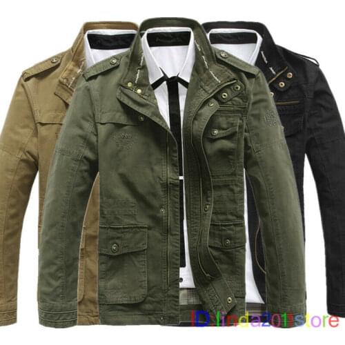 Mens Pockets Stand Collar Cotton Zipper Warm Coat Winter Casual Tops Outwear Army Plus Size-7XL