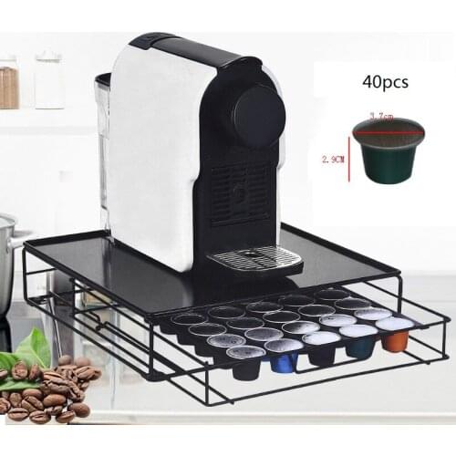 Newest 40 Pods Coffee Drawers Capsules Holder Storage Stand Practical Rack Coffee Drawers Coffee Shelf Coffee Capsule Organizer